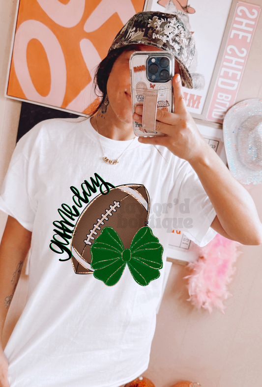 🏈❤️💚💜💙 Gameday Bow Tee/ Crew