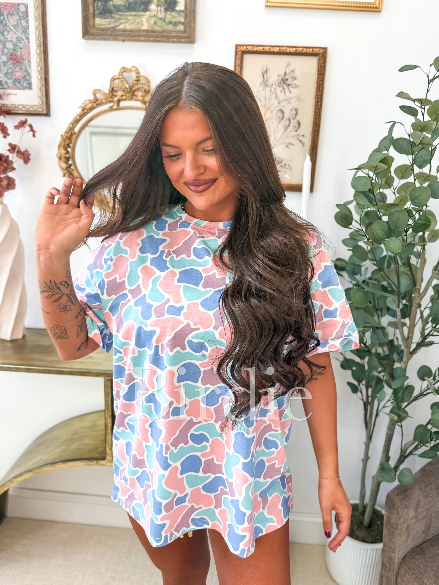 PREORDER Birdie Oversized Tee in Spring Duck Camo