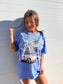 Sunset Chaser Bronco Graphic Tee on Flo Blue