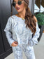 PREORDER Birdie Free Flow Off Shoulder Top in Silver Skies Camo