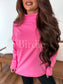 PREORDER Birdie Long Sleeve Mock Neck Top in Pink