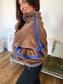 PREORDER Birdie Boxy Bliss Half-Zip in Brown & Blue
