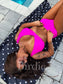 Birdie Flaming Flow 2 Piece Swimsuit in Neon Violet (Sold as Set)