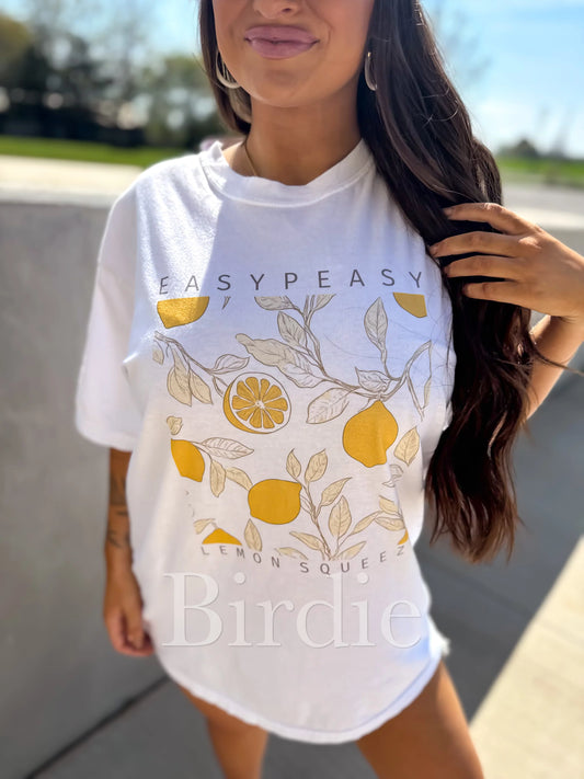 Lemon Squeezy Graphic Tee on White