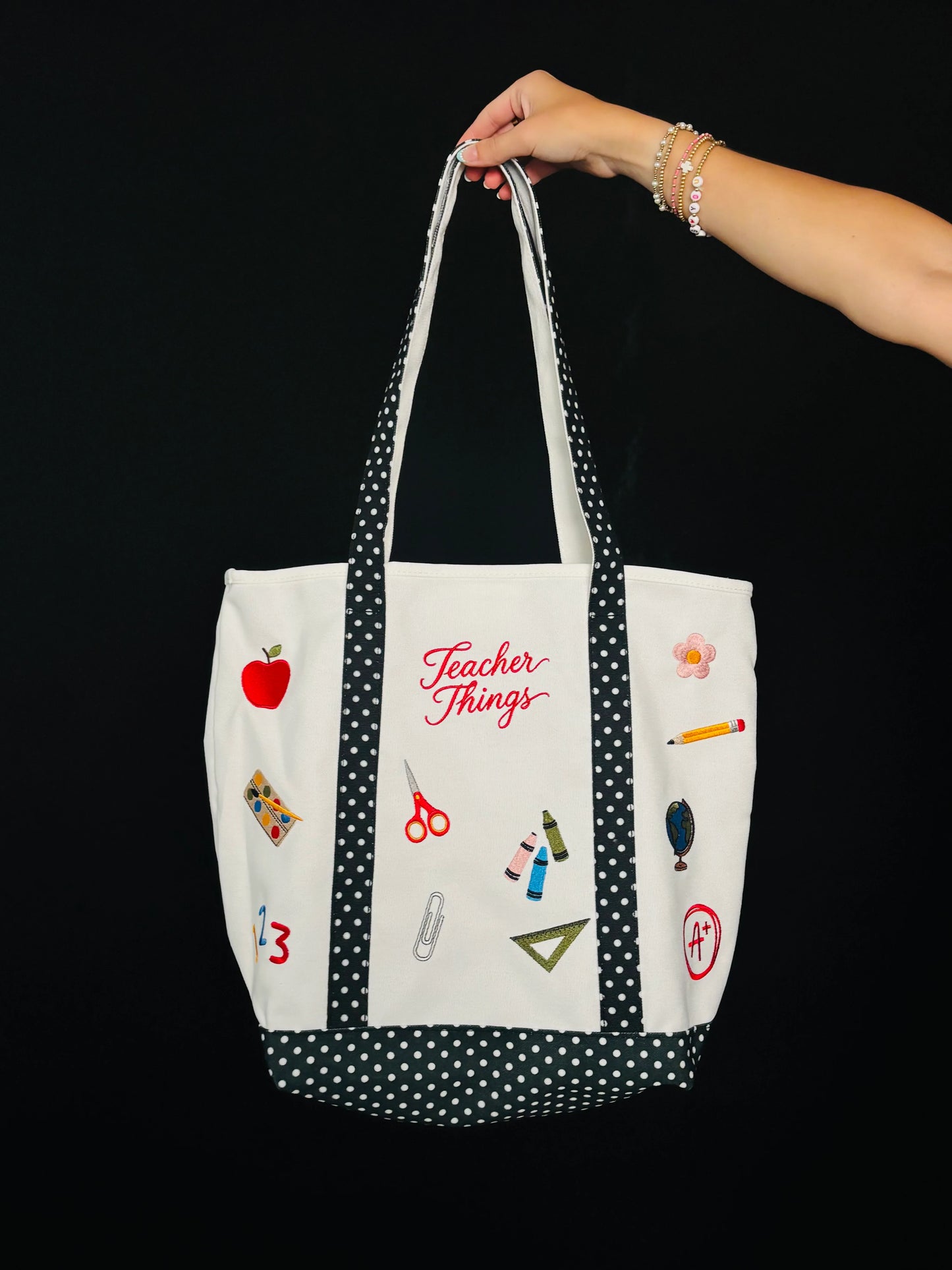 Embroidered Teacher Things Tote Bag *final sale*