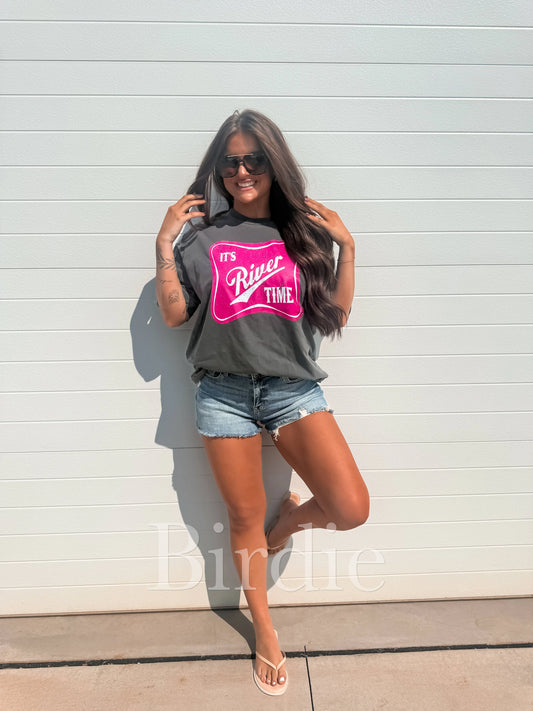 It’s River Time Graphic Tee on Pepper