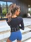 PREORDER Birdie AirSkin Long Sleeve Top in Black