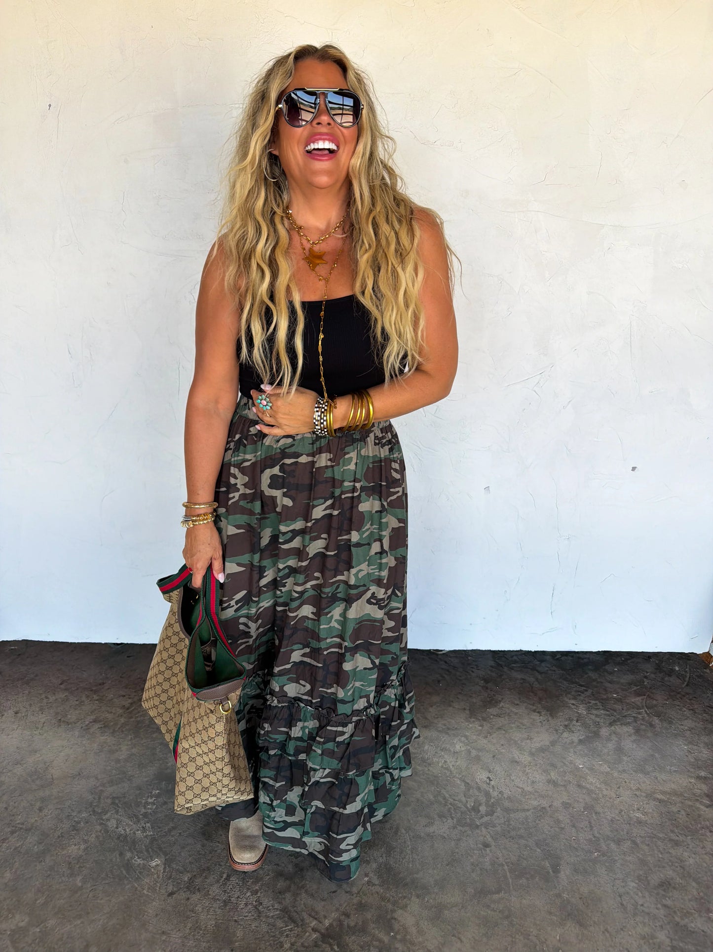 PREORDER Hidden Gem Camo Maxi Skirt