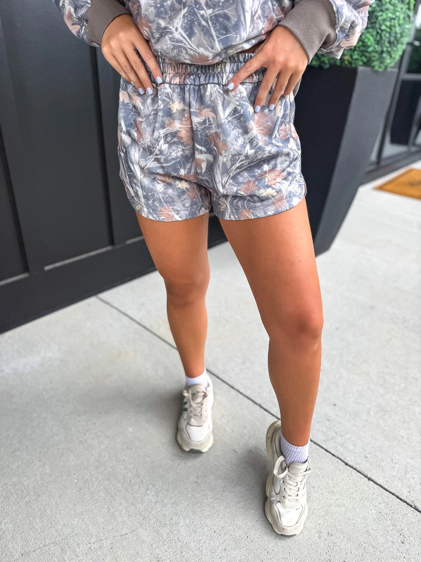 PREORDER Birdie Comfort Terry Shorts in Timber Haze Camo