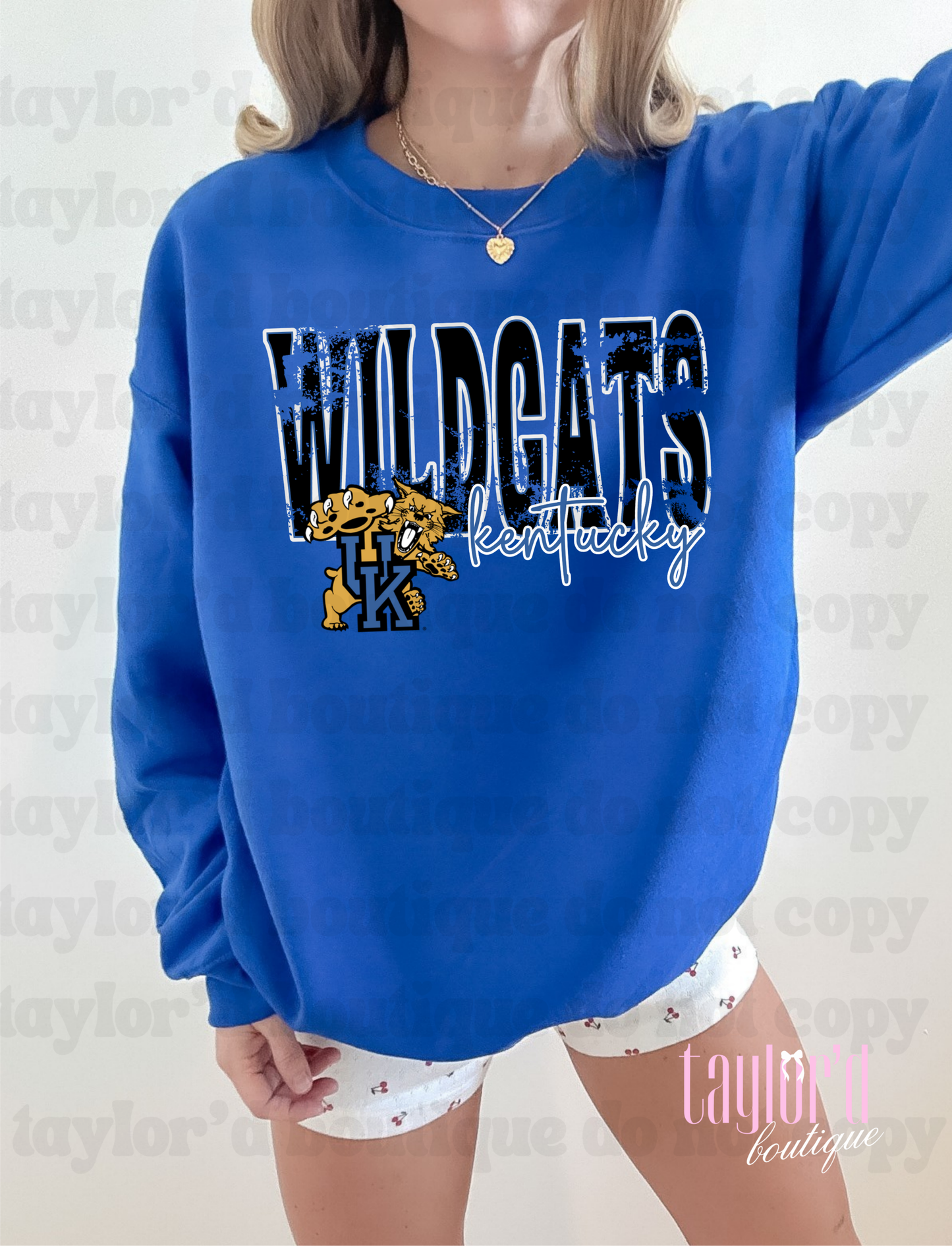 KY Cats Distressed Crew/ Tee