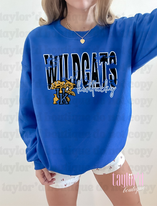 KY Cats Distressed Crew/ Tee