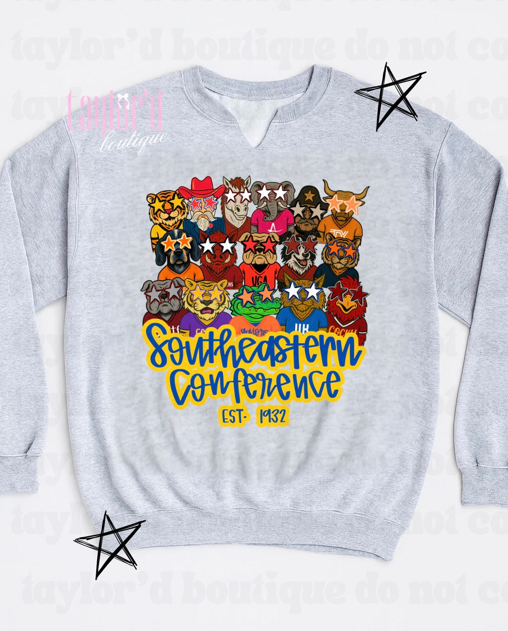 🏟️📣 Saturdays In The South Mascots Split Neck Crew