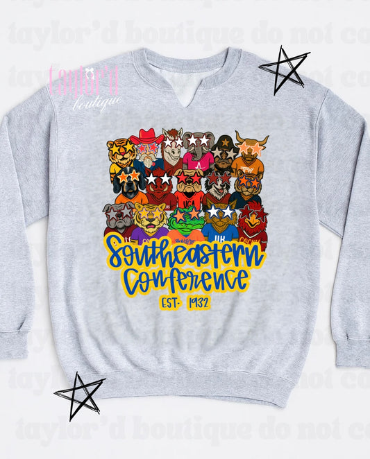 🏟️📣 Saturdays In The South Mascots Split Neck Crew