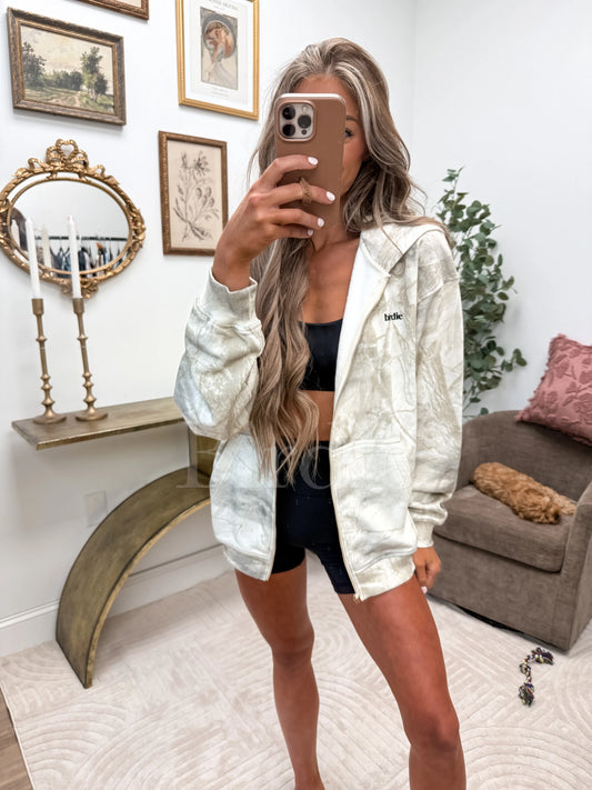 PREORDER Birdie Elevated Ridge Zip Up Jacket in Pearl Camo