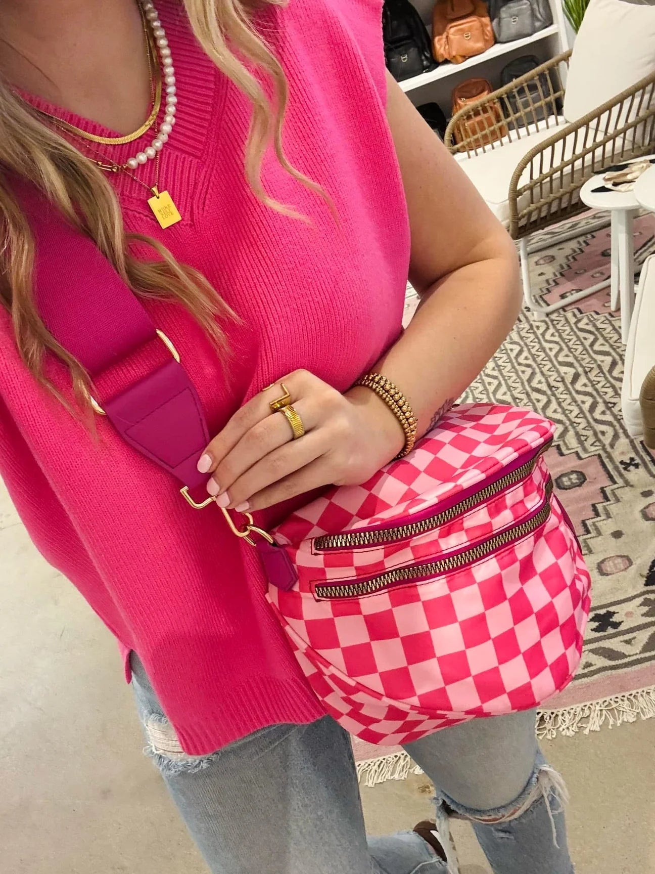 Bum Bag Double Zipper Crossbody
