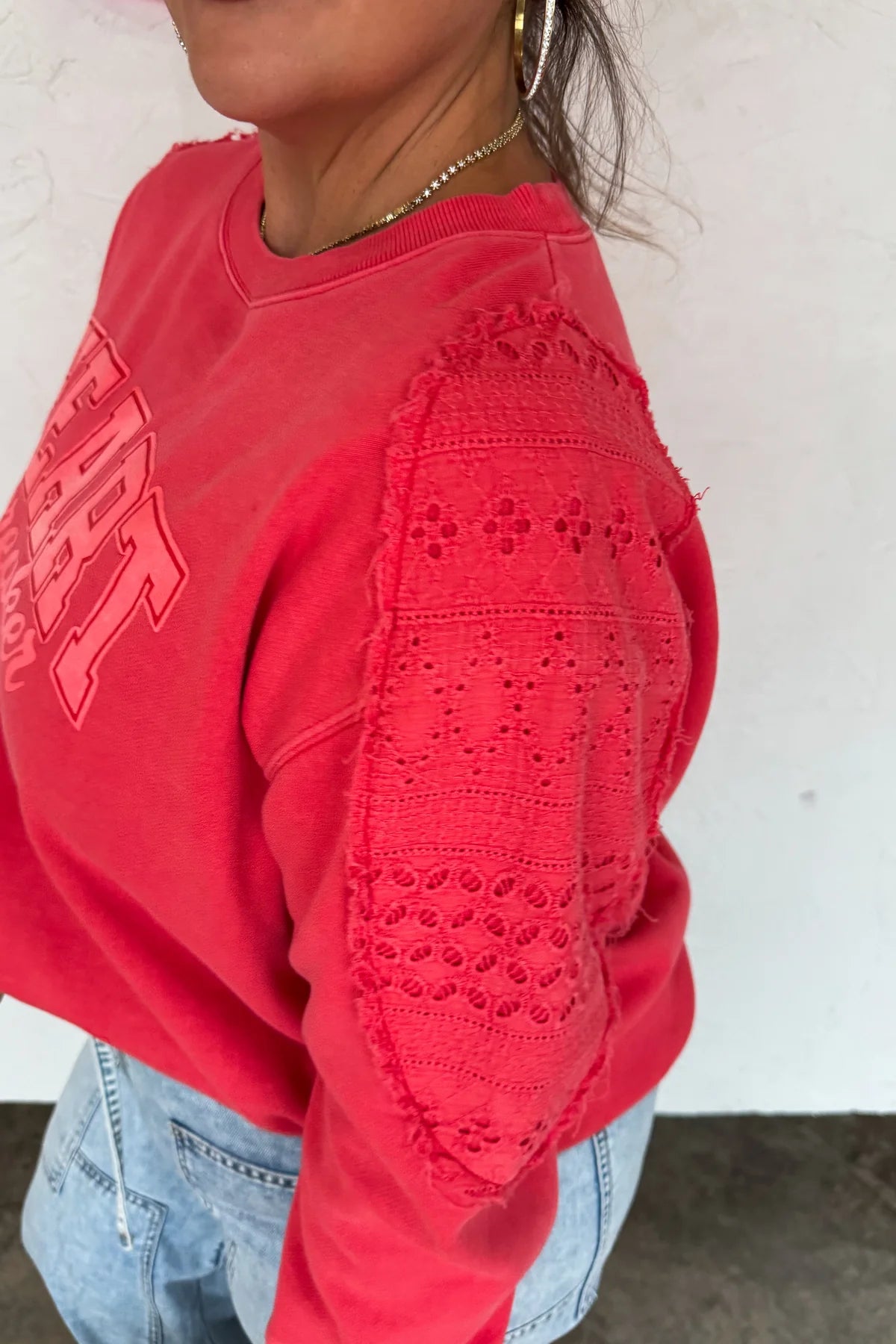 *LIMITED QUANTITIES* PREORDER Heart Breaker ‘Lace’ Stitched Shoulder Pullover
