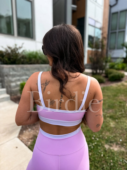 PREORDER Birdie PowerSplit Bra in Blush Lavender