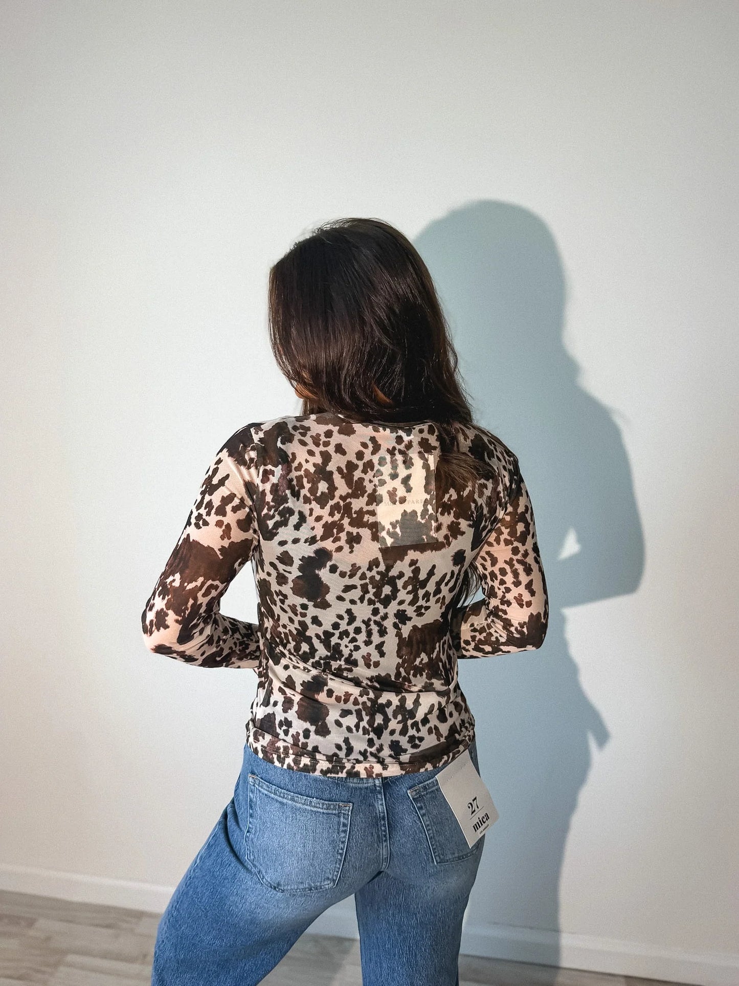 PREORDER Birdie Mesh Long Sleeve Top in Moo’d Setter