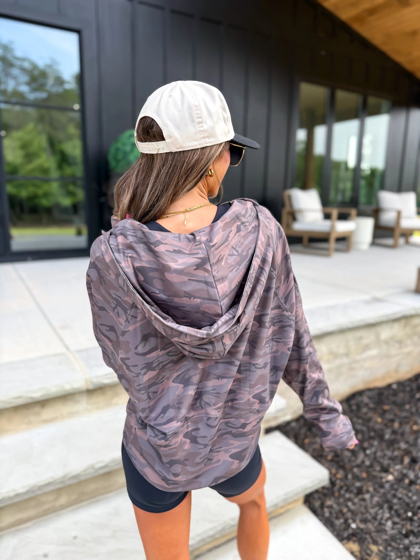 PREORDER Birdie Summer Quarter Zip in Smoked Oak Camo
