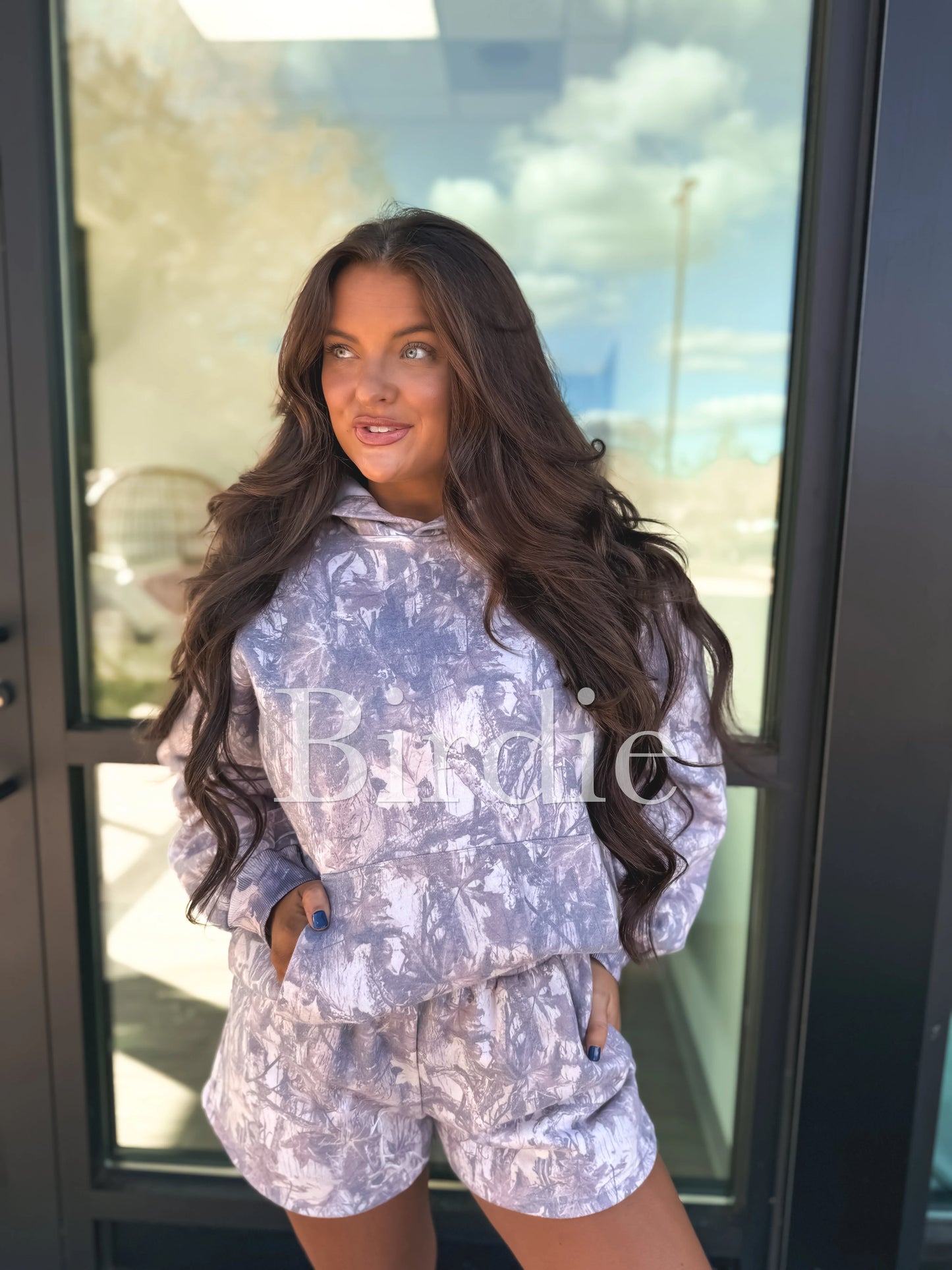 PREORDER Birdie Let’s Be Happy Dark Camo Hoodie