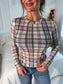PREORDER Birdie Mesh Long Sleeve Top in Plaid Tidings