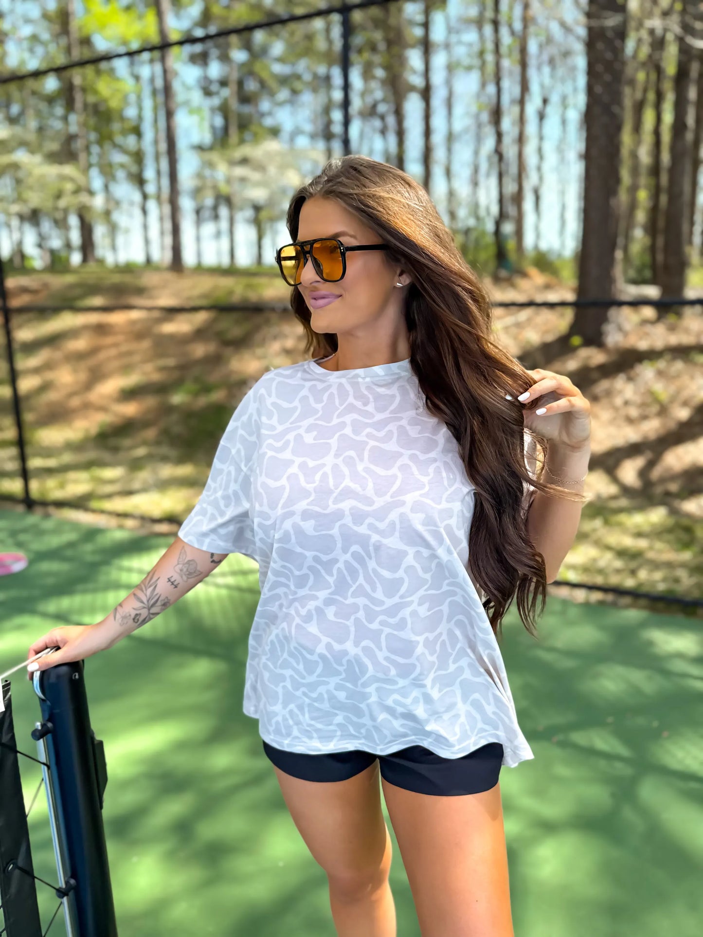 Birdie Oversized Tee in Bare Marsh Camo