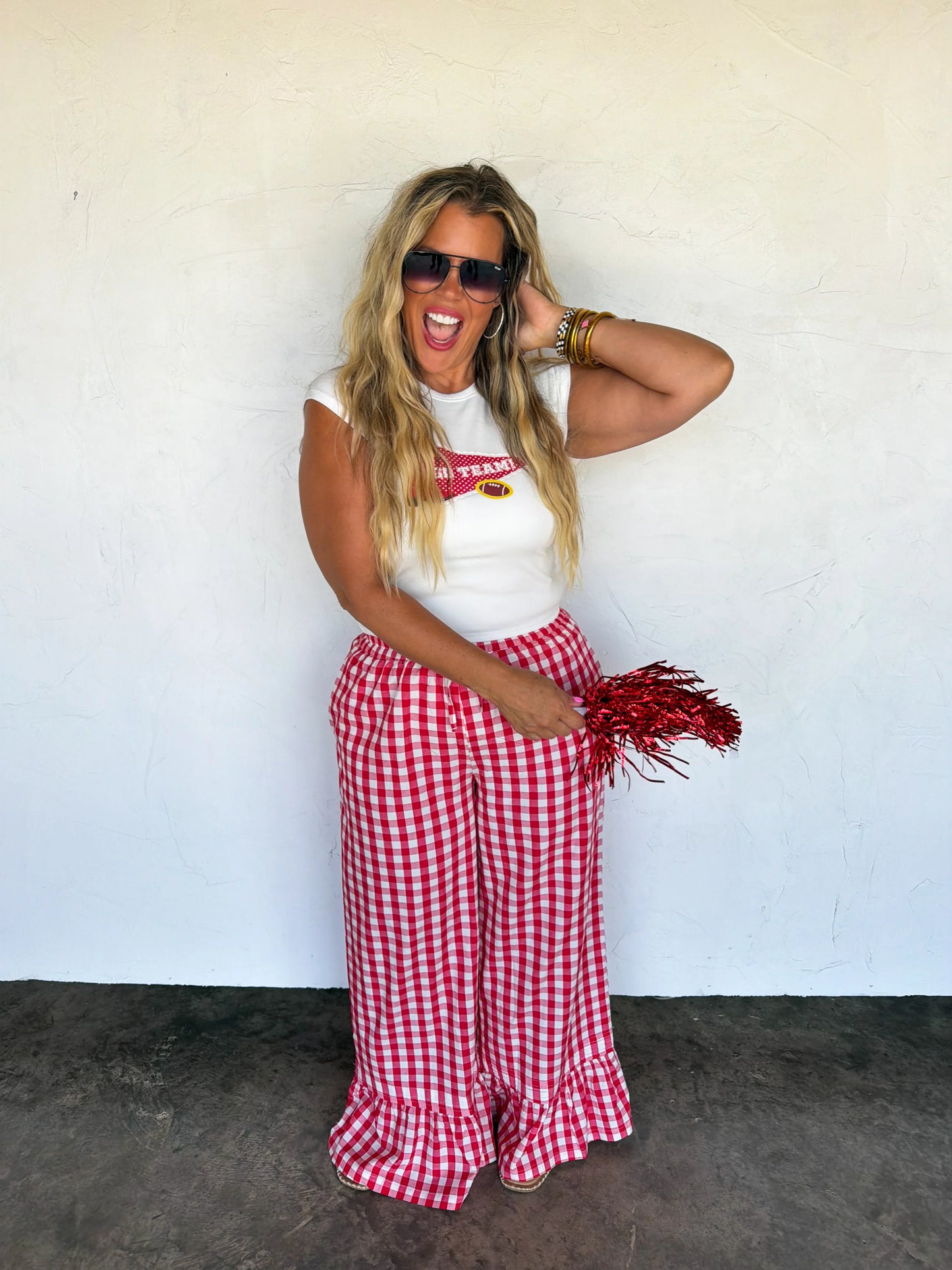 PREORDER Dixie Gingham Ruffle Pants