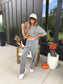 PREORDER Birdie Tee & Boxer Pant Set in Heather Haze (Sold as Set)