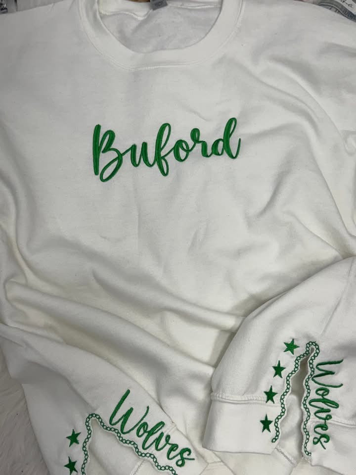 Team Embroidered Side Slit with Stars Custom Pullover