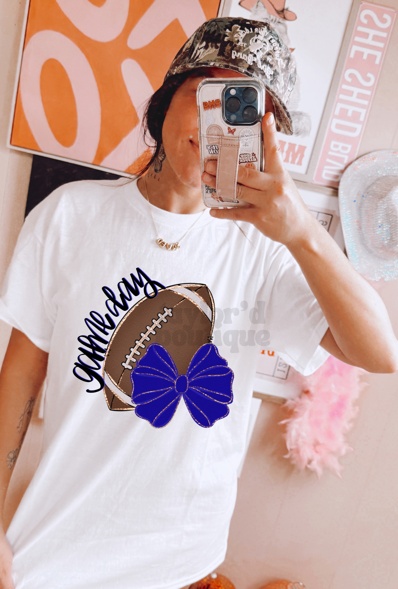 🏈❤️💚💜💙 Gameday Bow Tee/ Crew