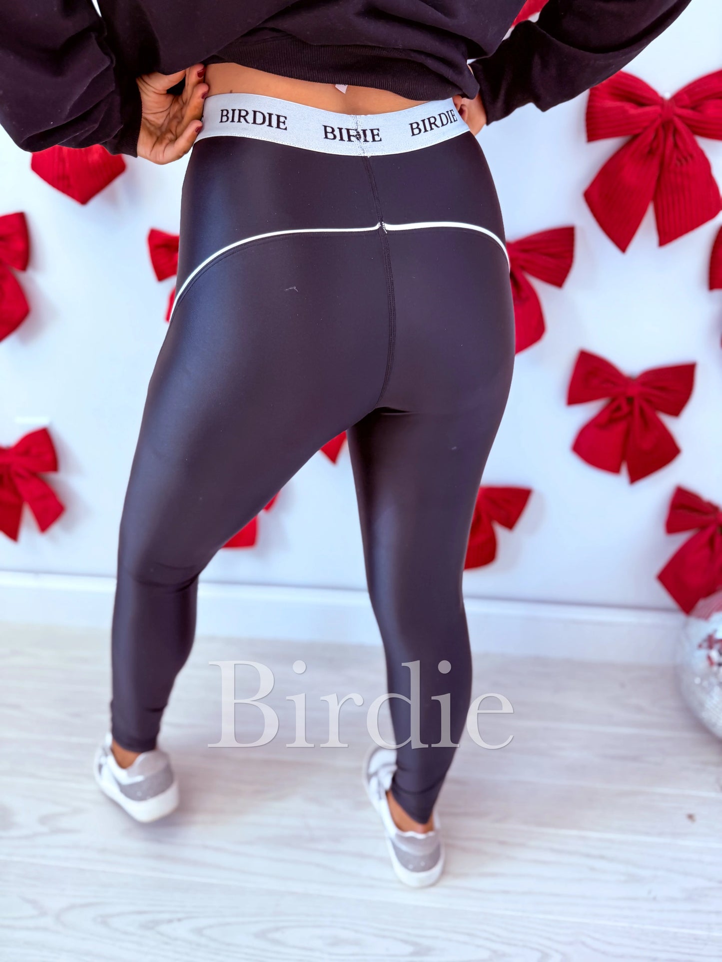 PREORDER Birdie Gloss Stripe Performance Leggings in Black