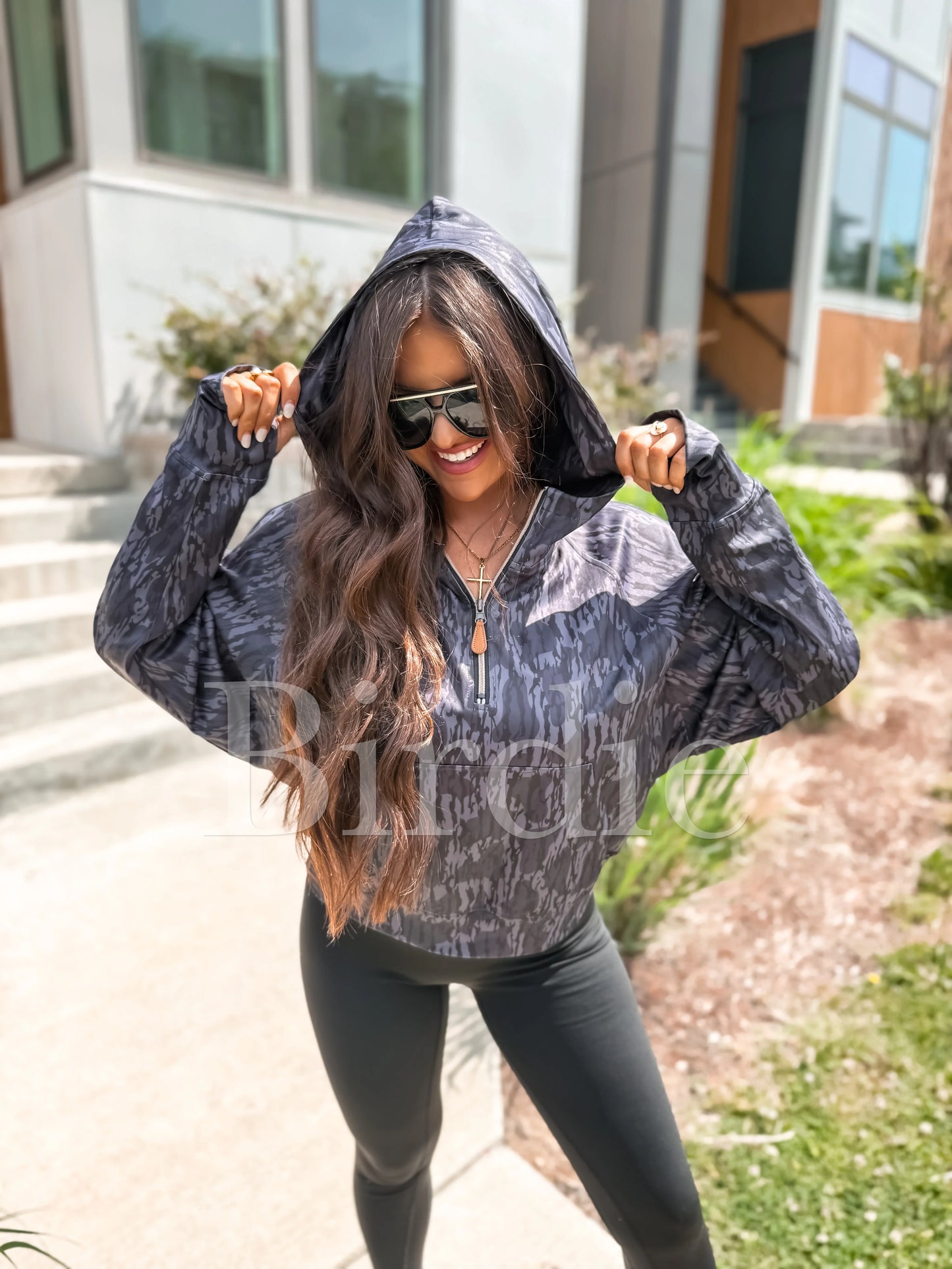 PREORDER Birdie Summer Quarter Zip Pullover in Blackout Birch Camo