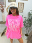 Resting Beach Face Graphic Tee on Neon Pink