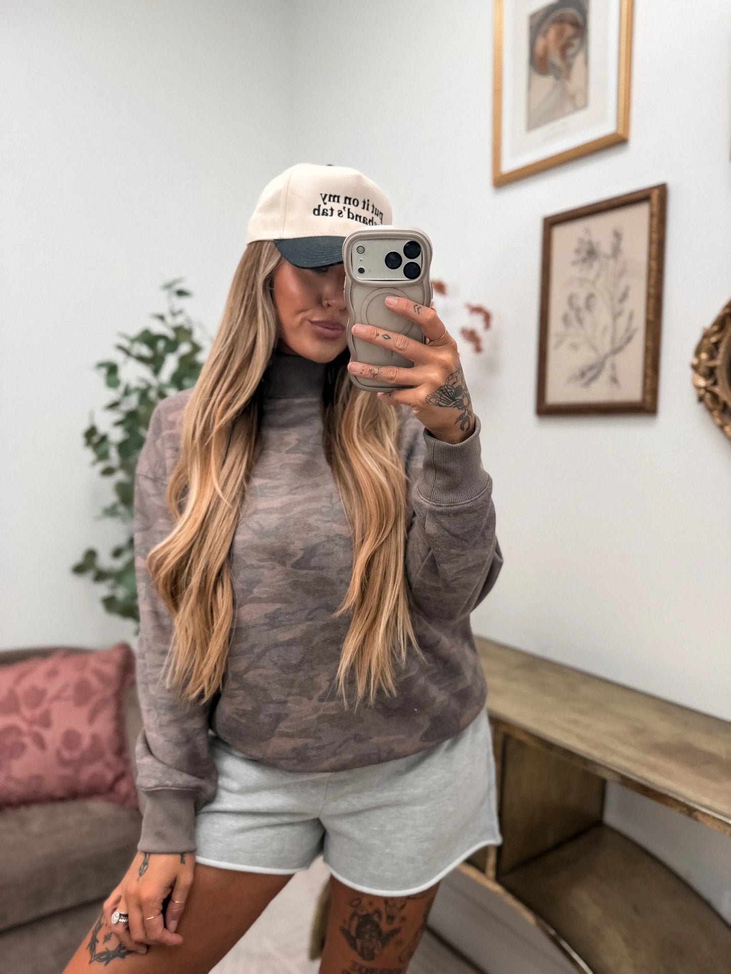 PREORDER Birdie The Ridge Mock Neck in Smoked Oak Camo