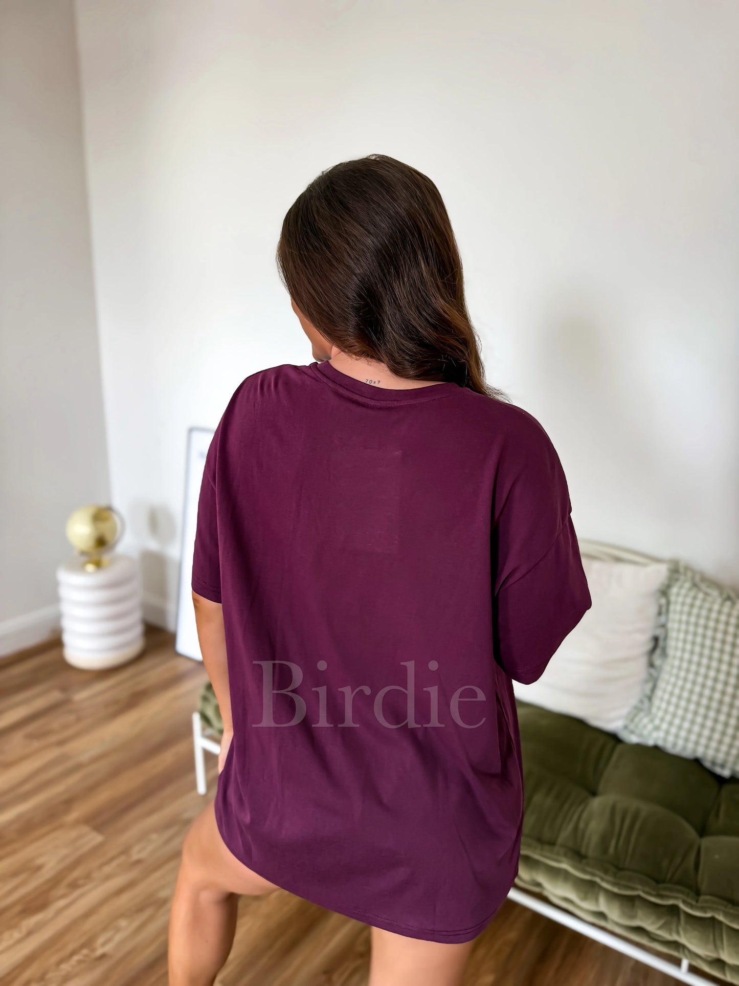 PREORDER Birdie Relaxed Boyfriend Tee in Velvet Plum