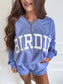 PREORDER Birdie Periwinkle V Neck Oversized Sweatshirt