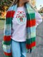 Gingham Candy Cane Frame Embroidered Crewneck Pullover