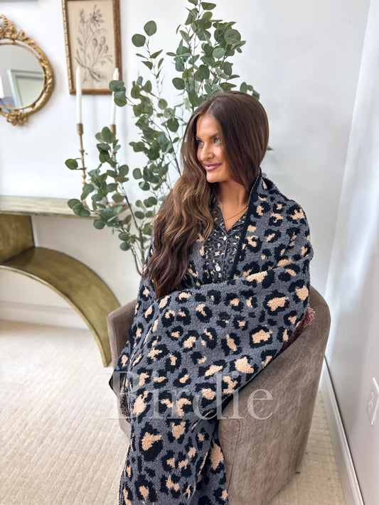 PREORDER Birdie Indigo Wild Leopard Blanket