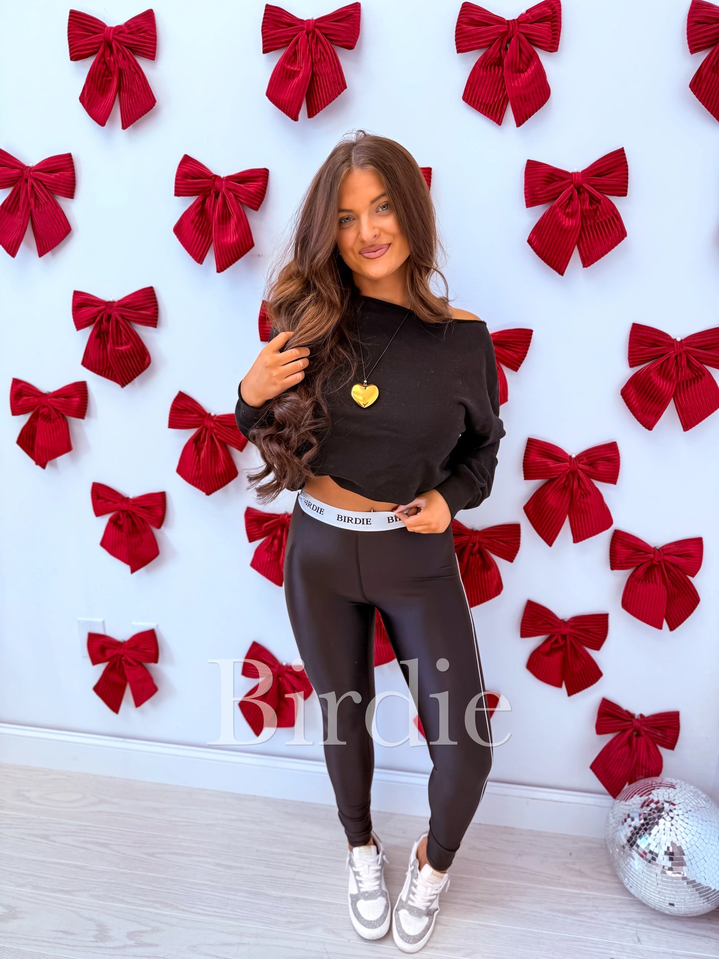 PREORDER Birdie Gloss Stripe Performance Leggings in Black