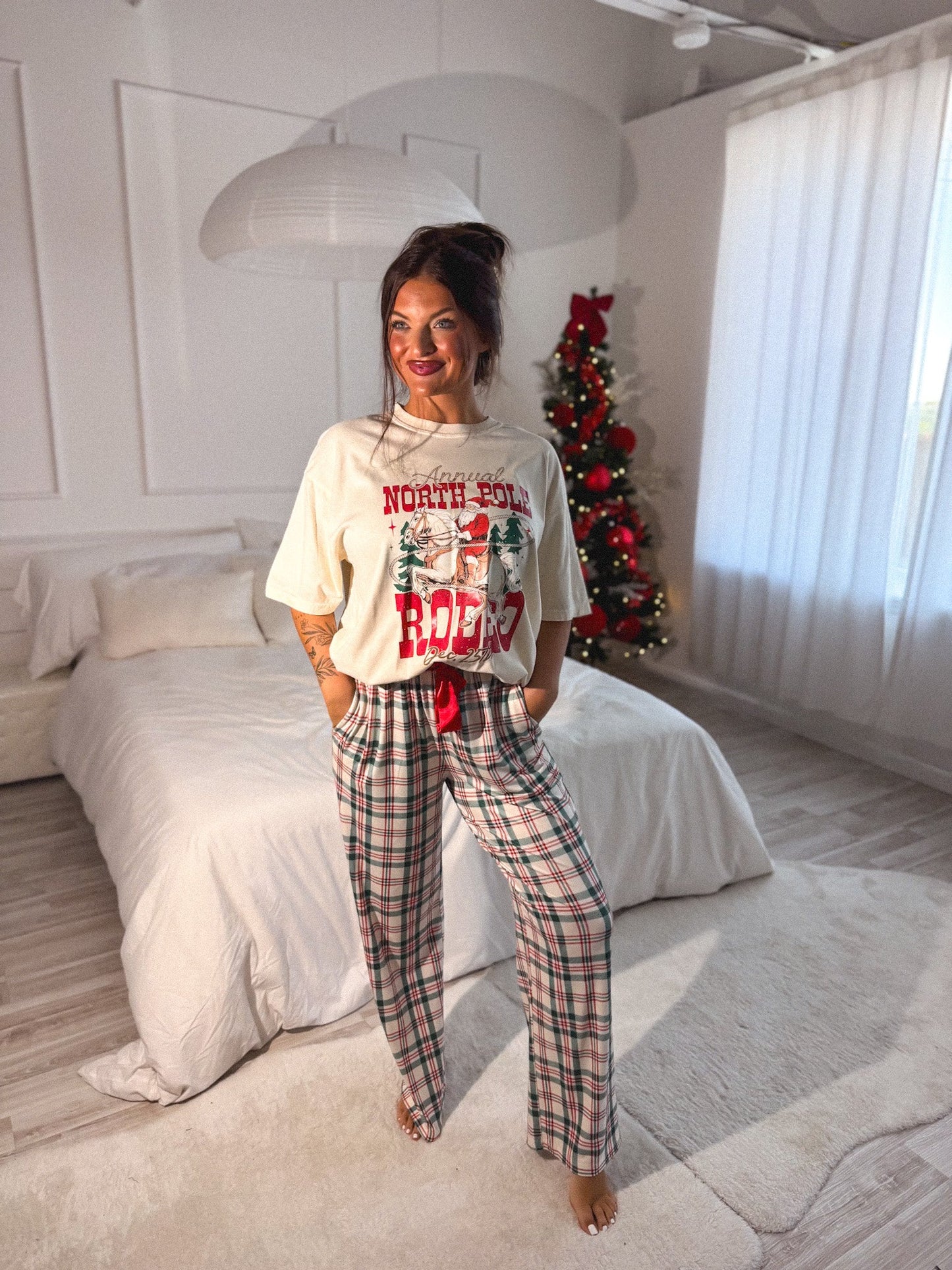 PREORDER Birdie Stretchy Lounge Pants 2.0 in Plaid Tidings