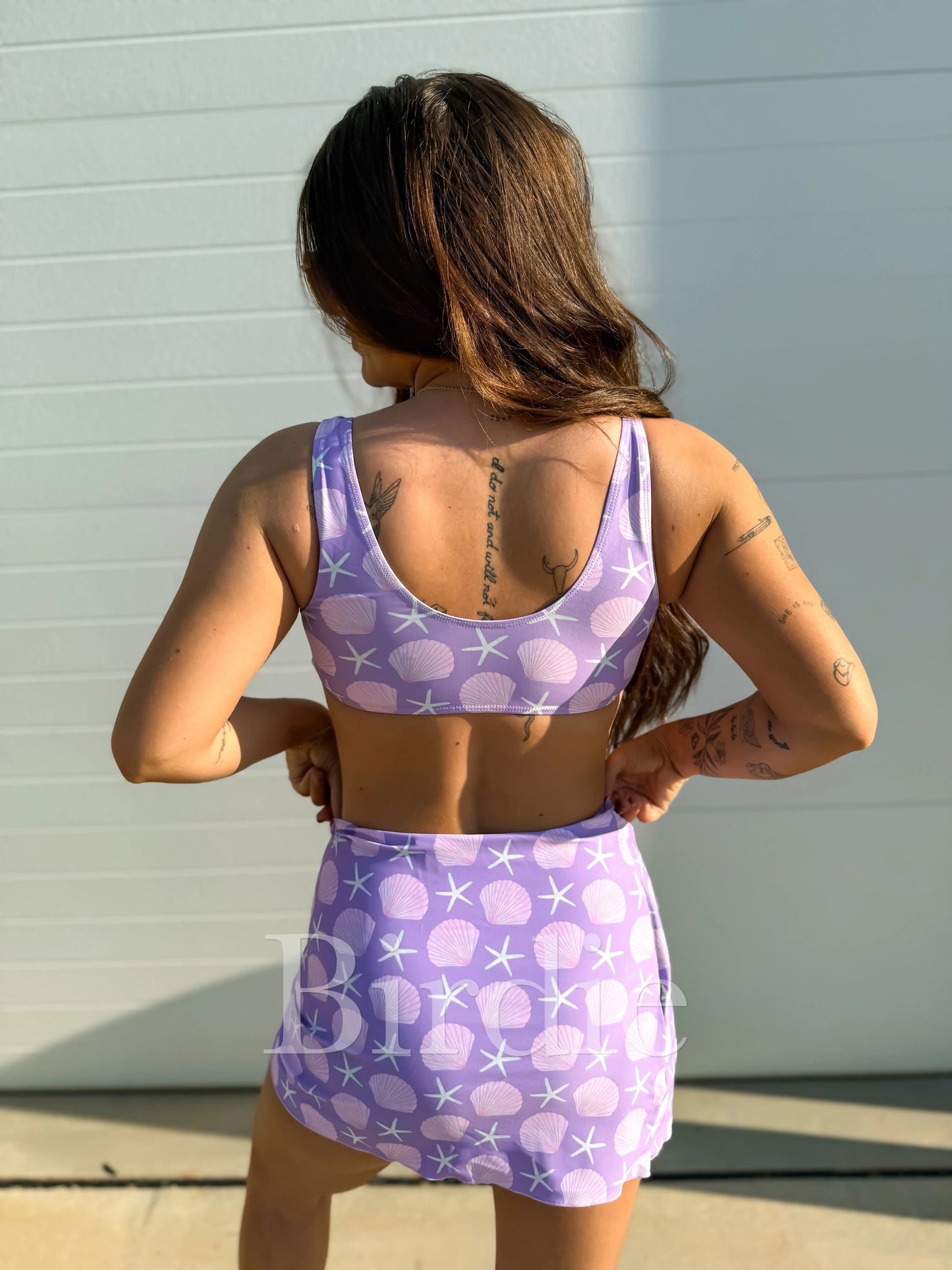 Birdie Three Piece Swimsuit in Lavender Shores (Sold as Set)