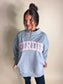 PREORDER Birdie Bubblegum Pink Appliqué Logo on Heather Gray Mock Neck Sweatshirt
