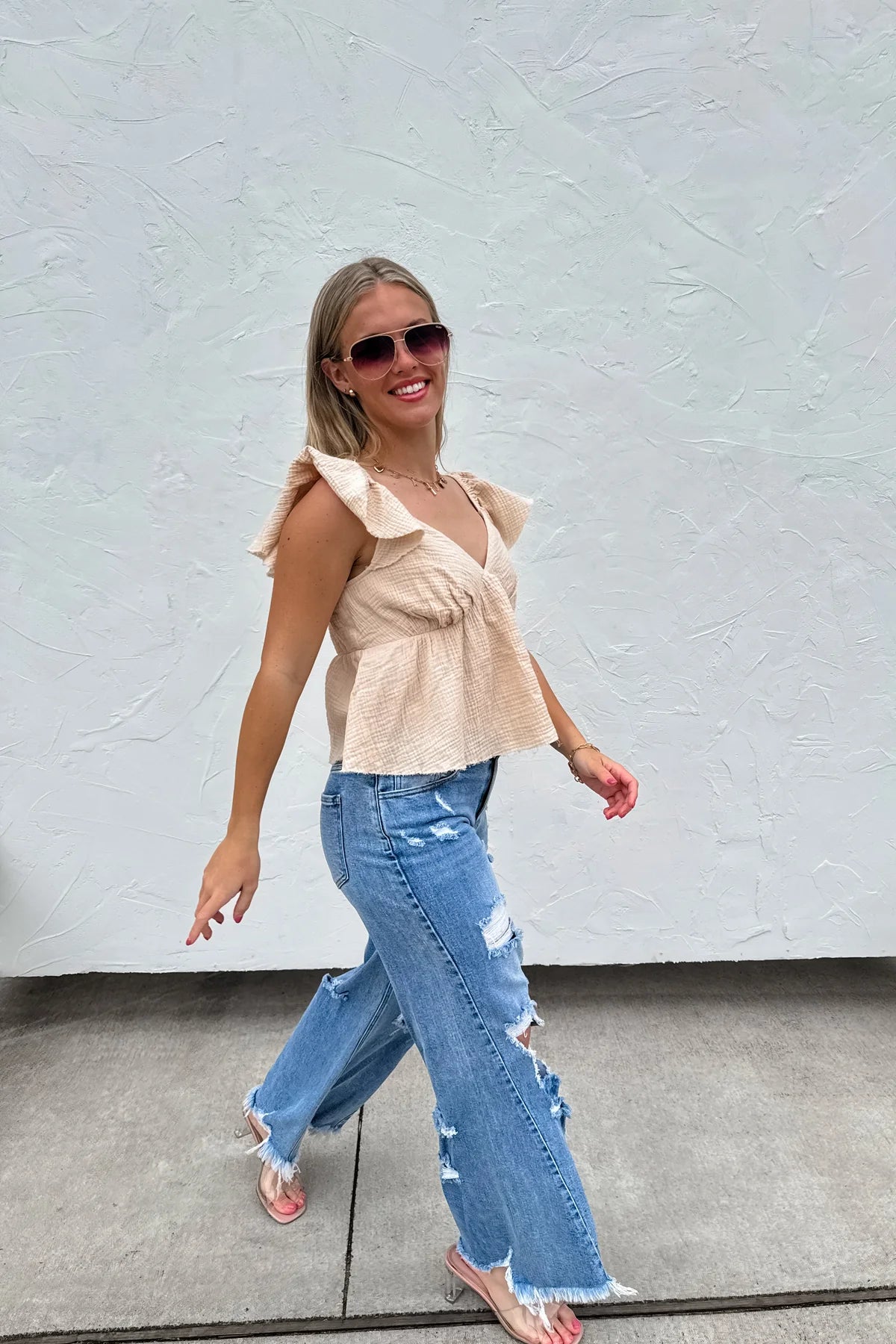 *VERY LIMITED QUANTITIES* PREORDER Drew Distressed Dad Jeans