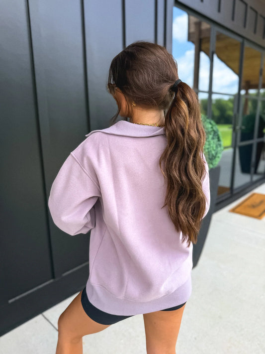 PREORDER Birdie Fleece Out Quarter Zip in Dusty Mauve