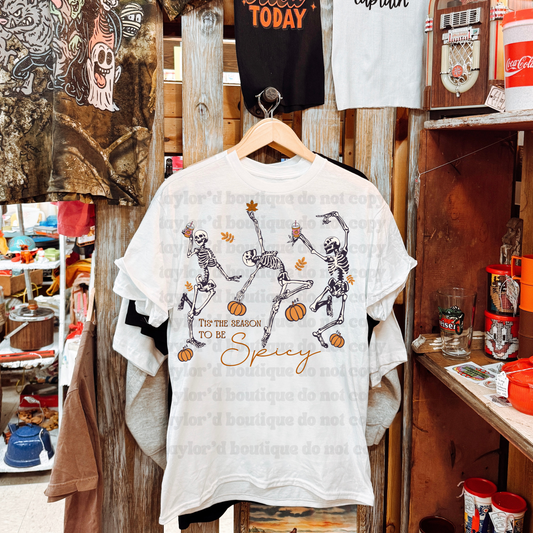 🍂☕ 08/16 SPOOKY DROP • Spicy Skeletons Tee/ Crew
