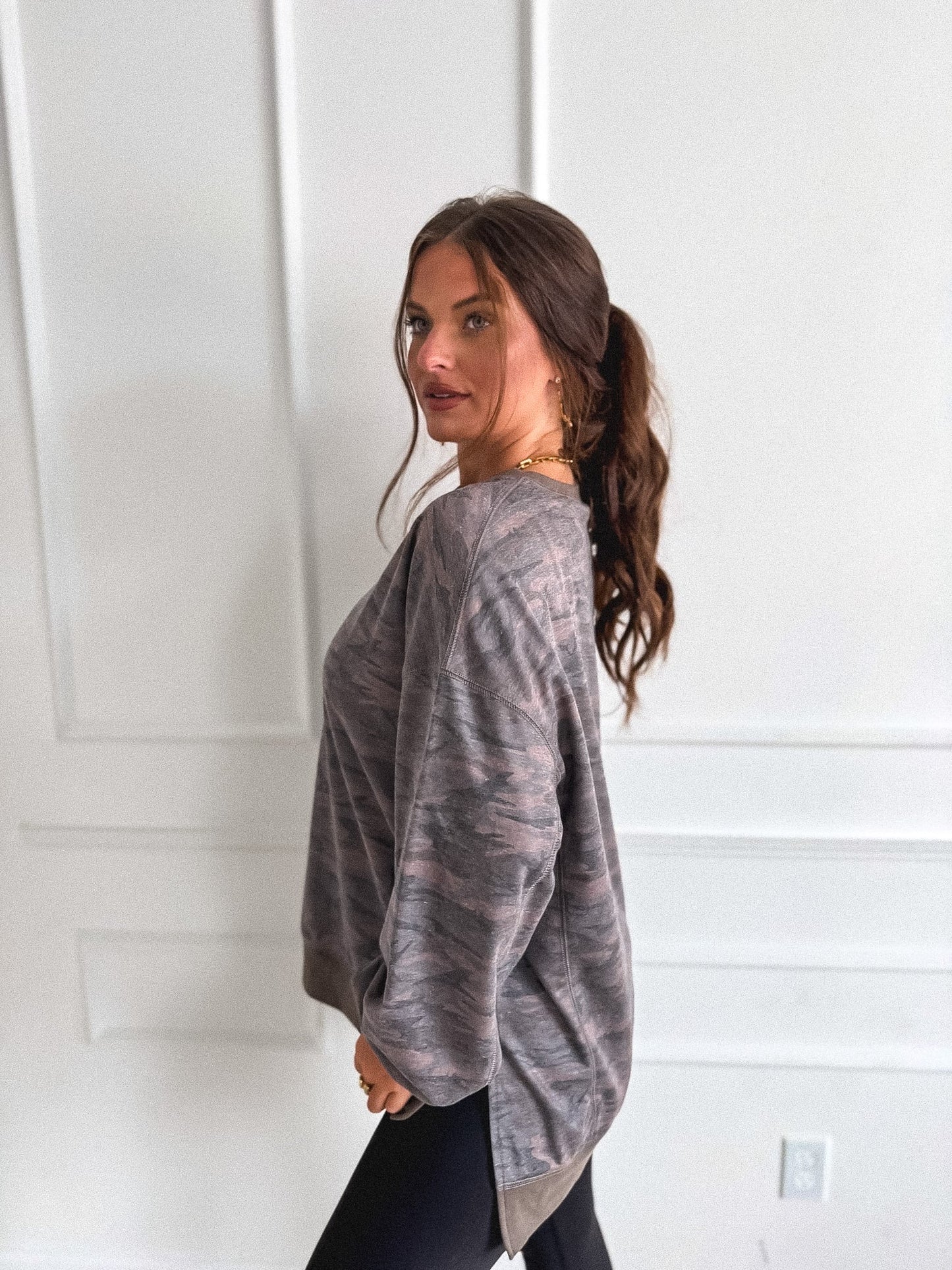 PREORDER Birdie Highline Long Sleeve Pullover in Smoked Oak Camo