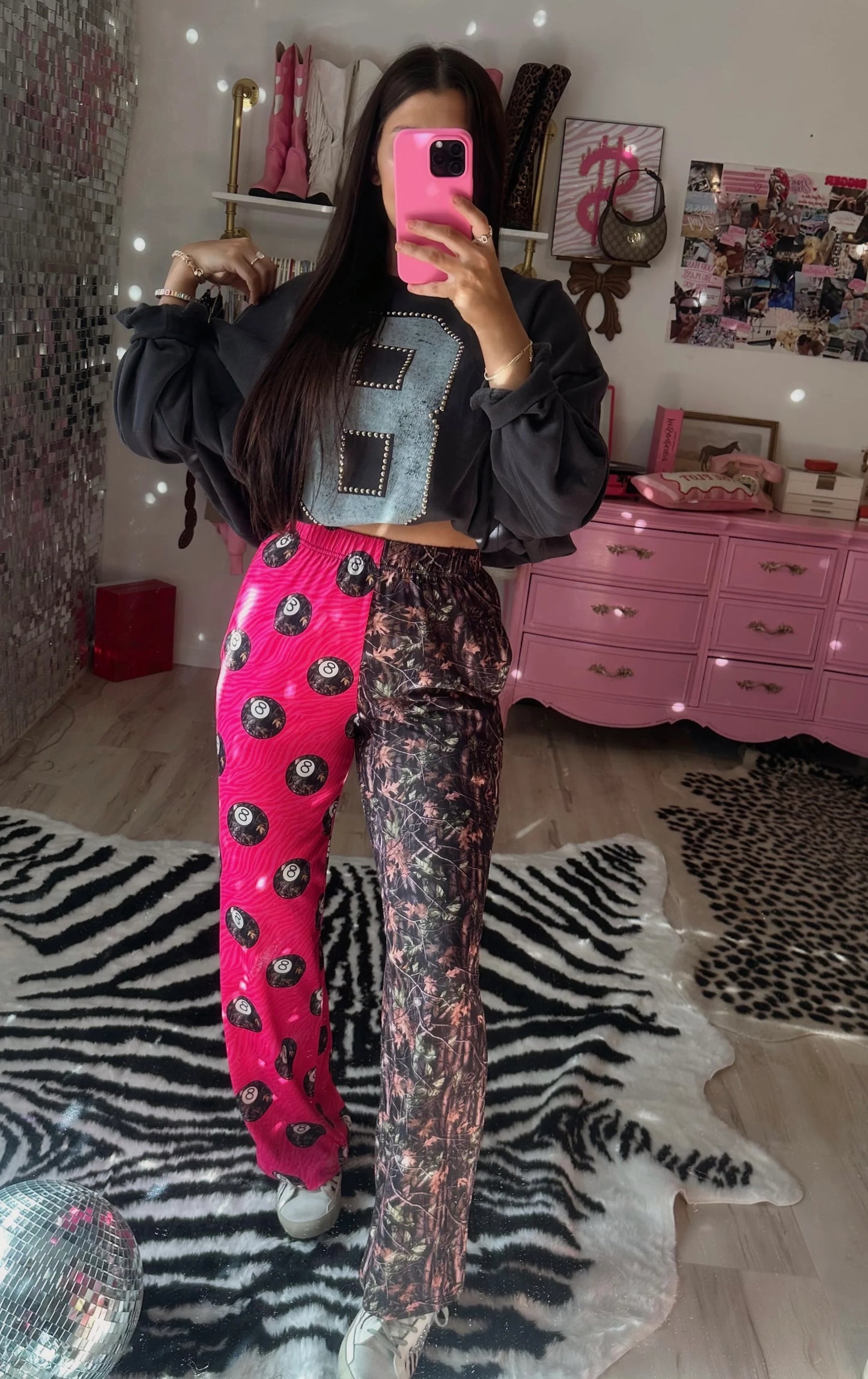PREORDER Exclusive Pink Zebra 8 Ball & Real Tree Camo Split Pants *closes 1/14*