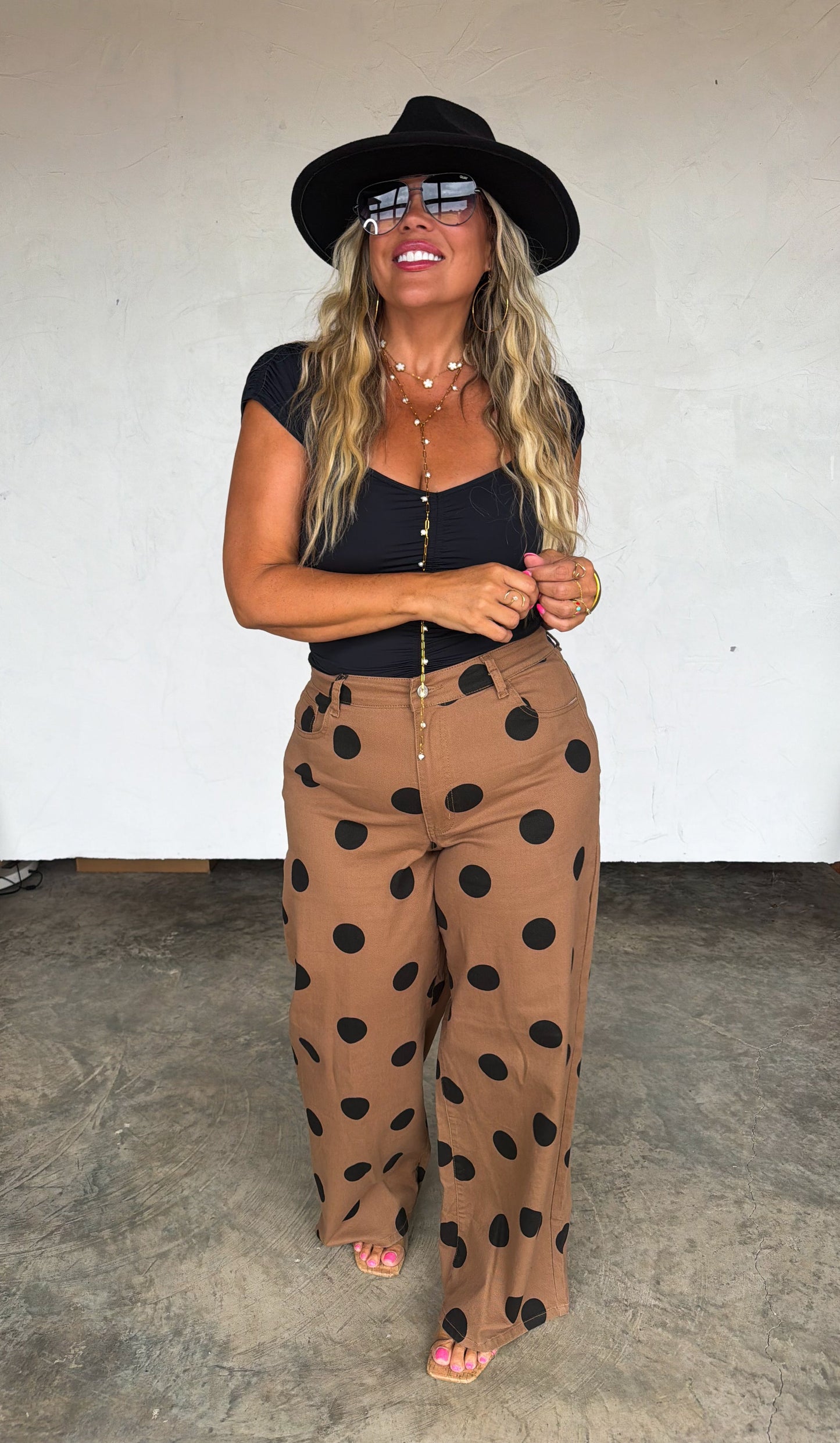 PREORDER Mocha Dot Denim Jeans