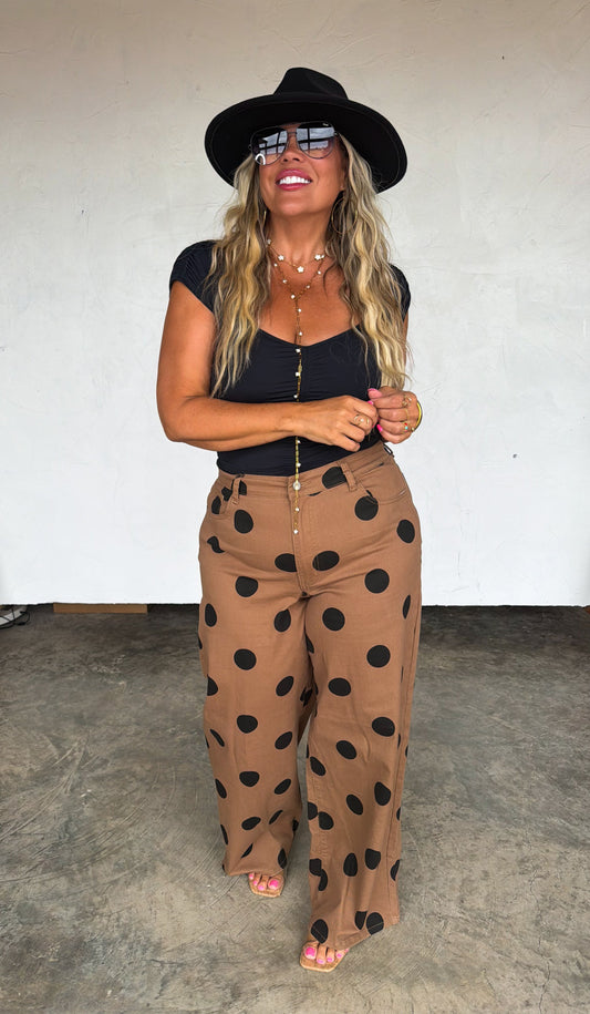 PREORDER Mocha Dot Denim Jeans