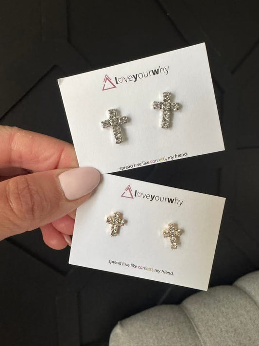 Dainty Cross Stud Earrings